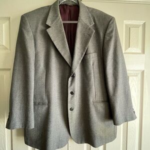 John Henry Gray Textured Suit 45% Wool, Size 48R